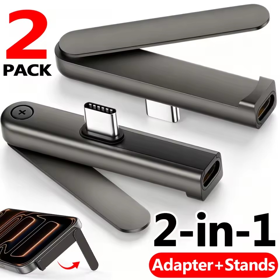 Headphone Stand Desk - 2개/1개 세트, 휴대용 USB-C to 3.5mm