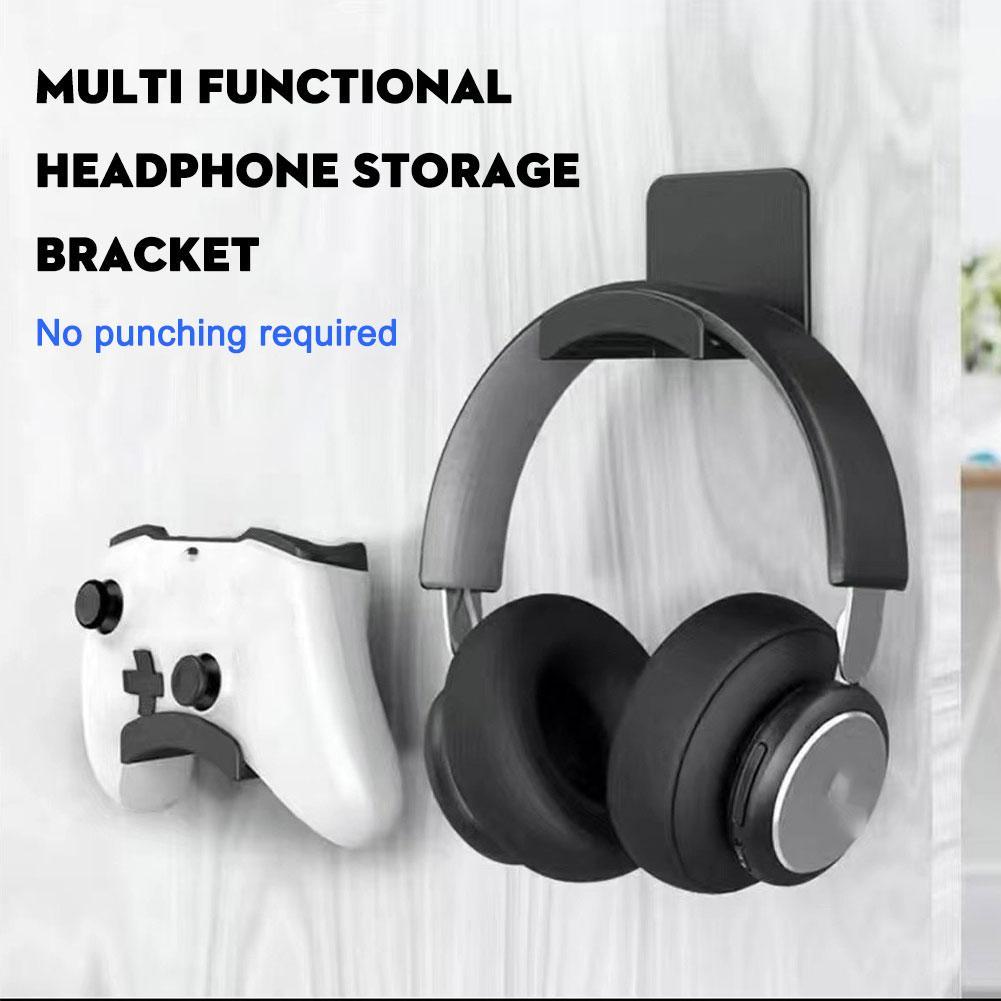 Headphone Stand Desk - 펀치프리 벽걸이형 헤드폰 스탠드, 책상 아래